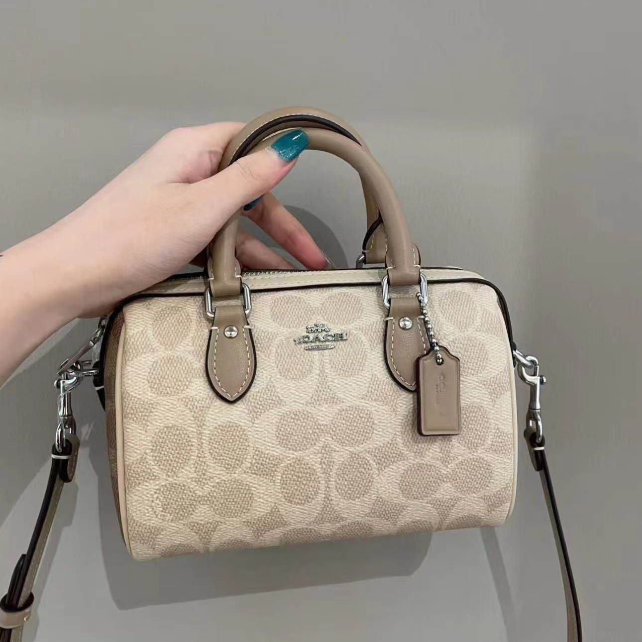 Vintage Monogram Mini Boston Qadın Çantası - Çiyin və Krossbody