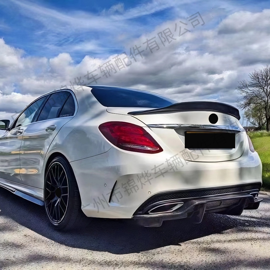 Suitable for 14-22 Mercedes-Benz C-Class Four-Door Sedan W205 Modified Rear Wing Fixed Wing Spoiler Amg Psm Style