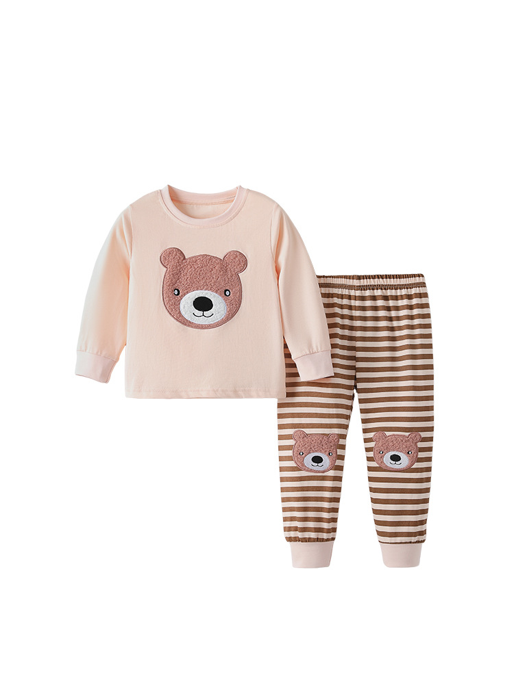 Malwee set de niños otoño y invierno nuevo estilo europeo y americano ropa de casa para niños de media edad, cuello redondo, manga larga para niños dos piezas set