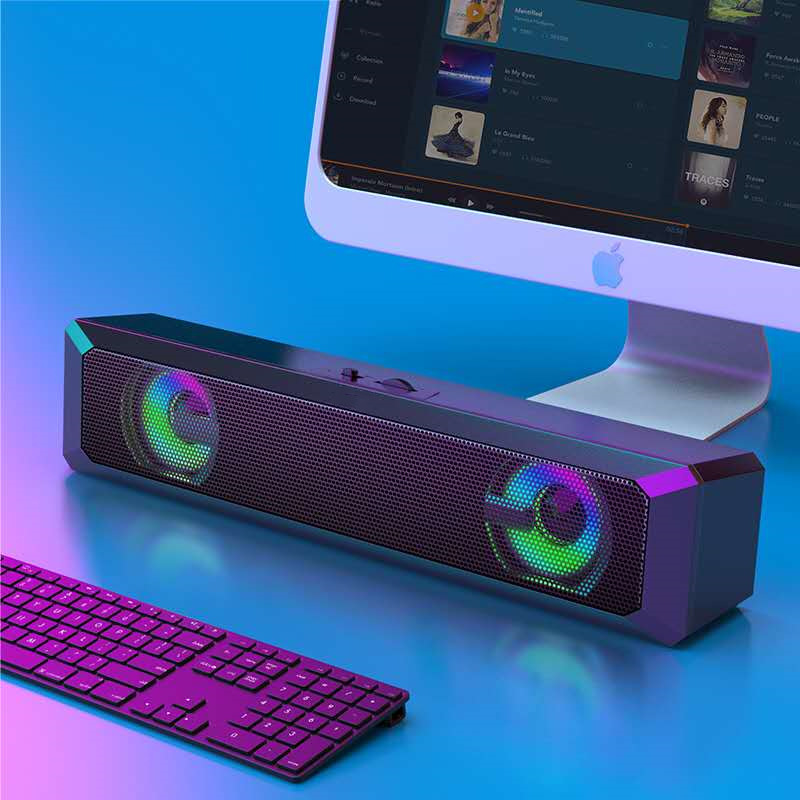 A4 Bluetooth Soundbar Speaker, Colorful Long Strip Stereo Surround Sound TV Computer Soundbar with Cool RGB Lights A4 Bluetooth Soundbar Speaker, Colorful Long Strip Stereo Surround Sound TV Computer Soundbar with Cool RGB Lights
