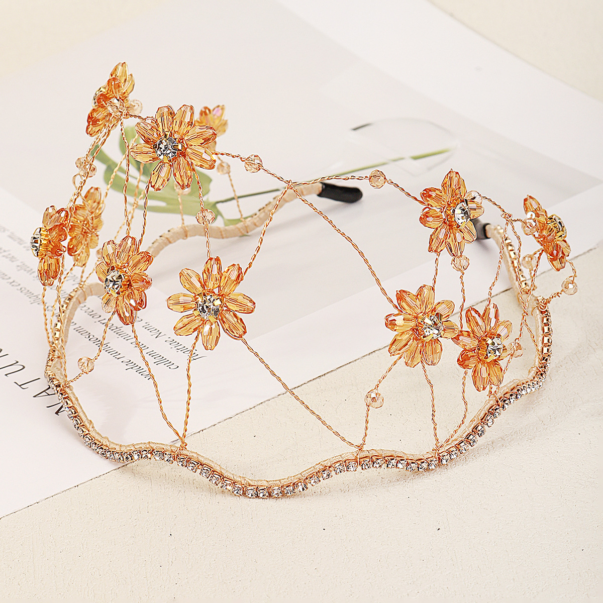 Women's Elegant Flower Artificial Crystal Rhinestones Hair Band display picture 11