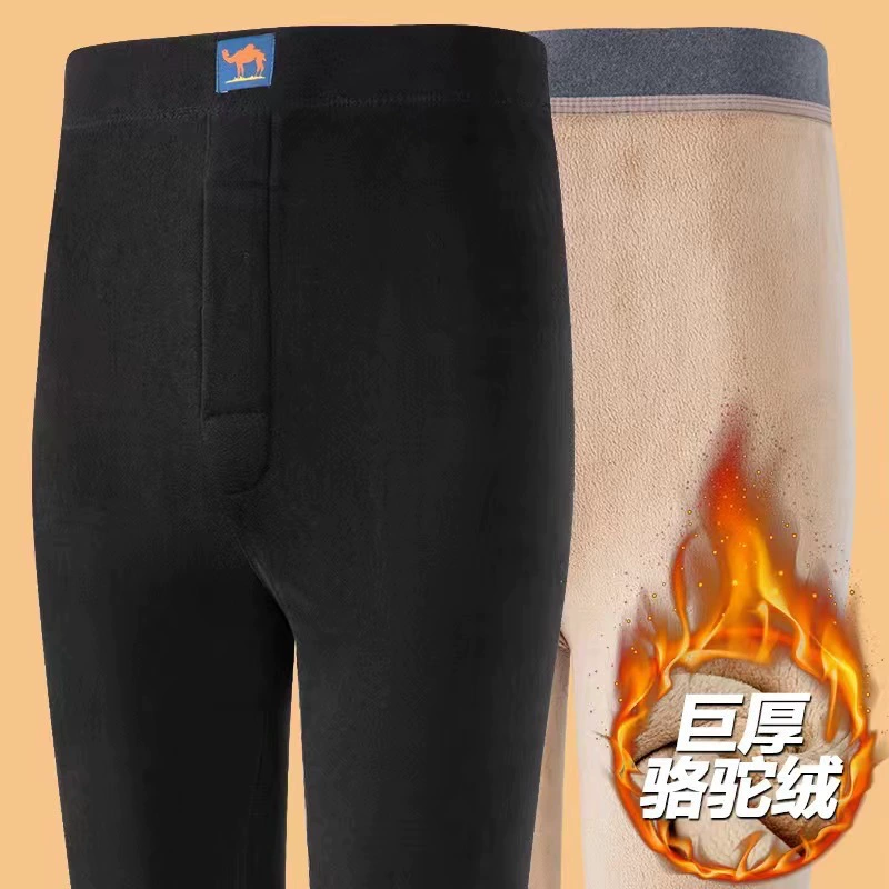 [Горбатый бархат] Мужские теплые брюки осенью и зимой Плюшевые толстые самонагревающаяся леггинсы с высокой талией холодные осенние брюки