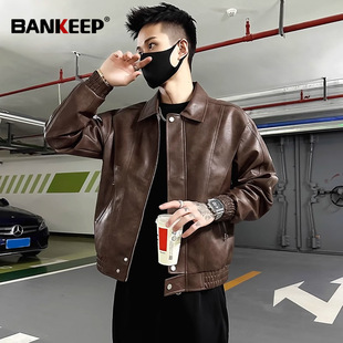 2025 High-end Genuine Leather Jacket Men's Spring 2025 New High-end Leather Biker Jacket for Men