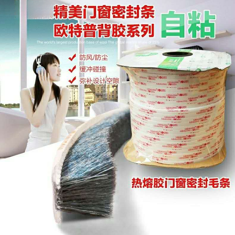 新款衣柜移门毛条防撞条实木推拉门防尘条 门窗自粘型密封条1卷
