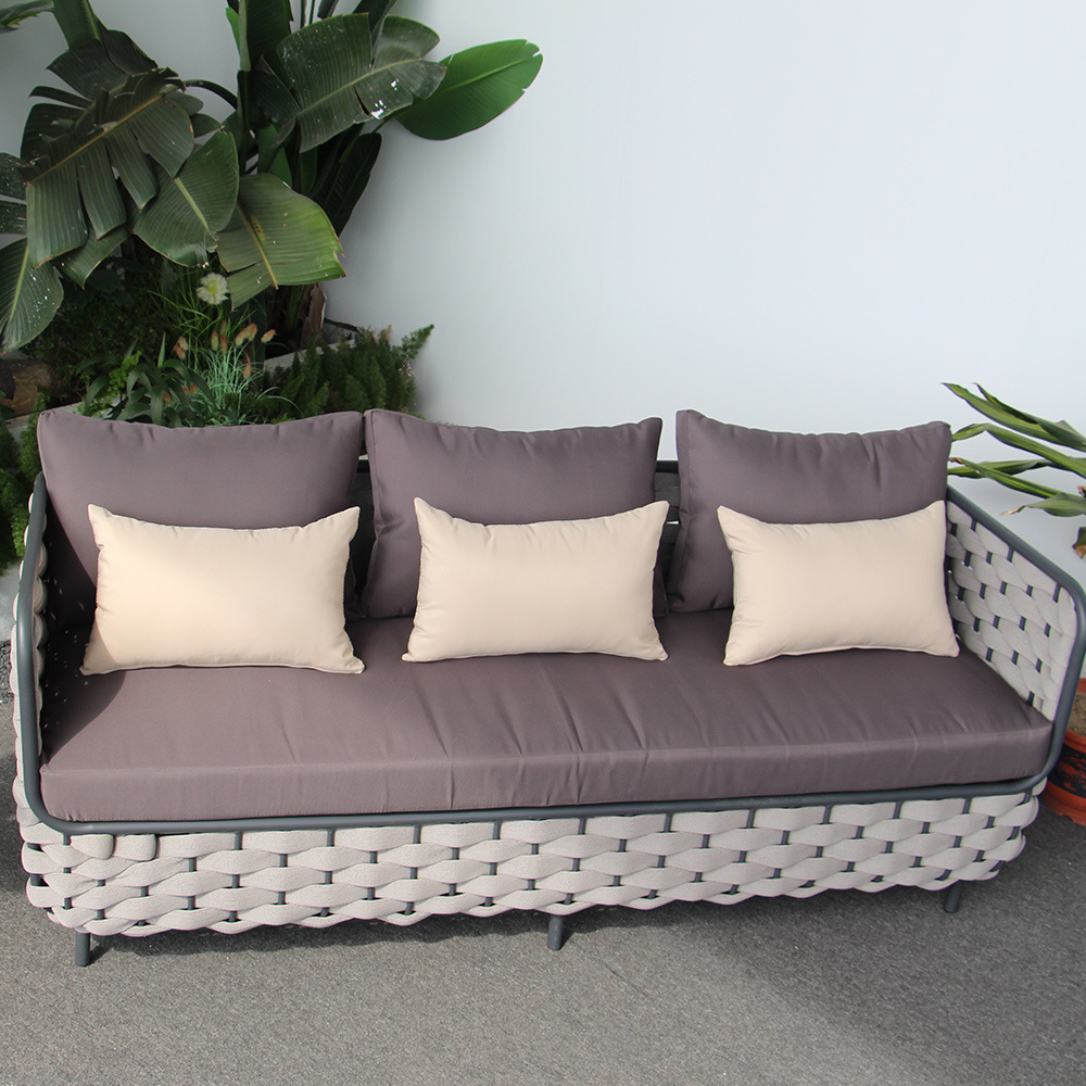 Ventas transfronterizas directas al aire libre de aleación de aluminio caña sofá casual minimalista villa patio terraza hotel interior y exterior