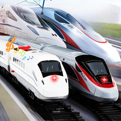 Children's Electric Train High-Speed Rail EMU Track Car Toy with Sound and Light Harmony Renfei Assembly Model Gift