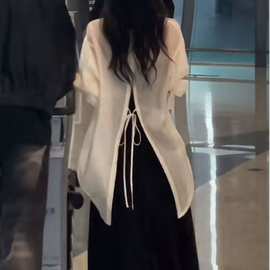 法式天丝防晒衬衫女夏薄纱开衫上衣配吊带连衣裙外搭披肩空调罩衫