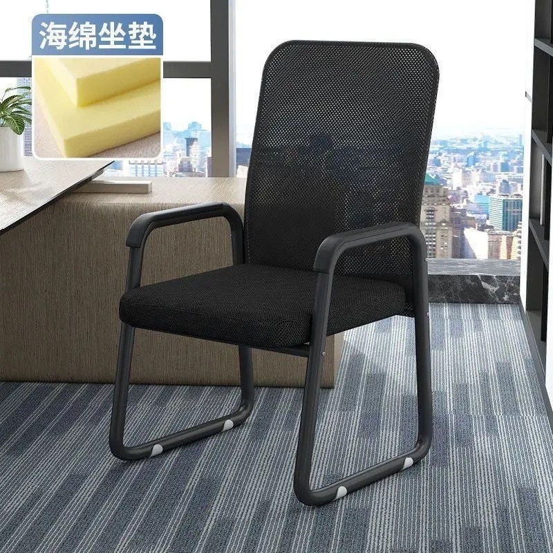 メーカー卸売シンプルなホームオフィスチェアスタッフ座りっぱなしリフティングバックコンピュータチェア人間工学に基づいたメッシュ弓椅子|undefined