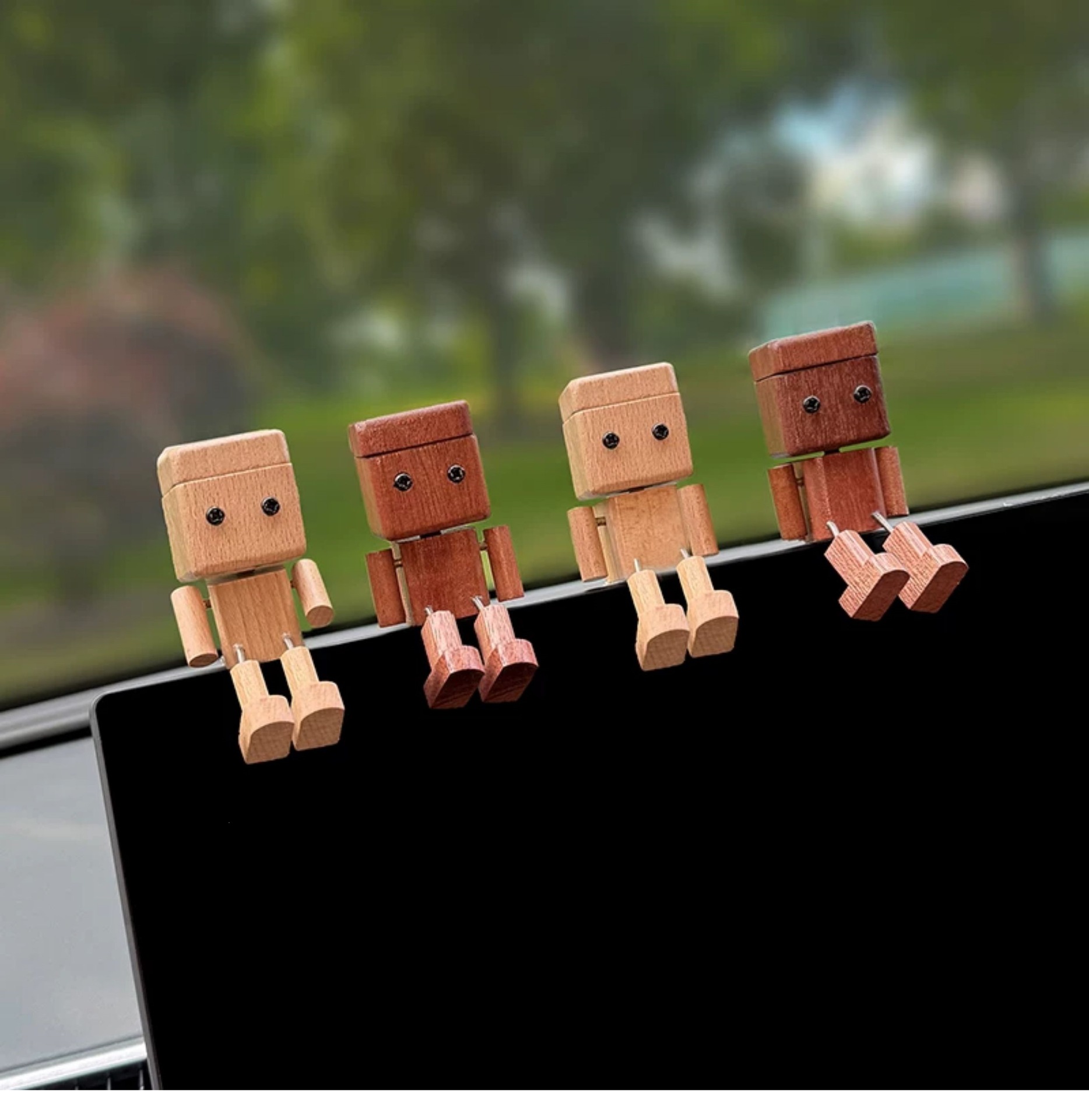 New model of leg-shaking wooden figurine, creative car accessory, cute car screen decoration, gift for women with shaking legs