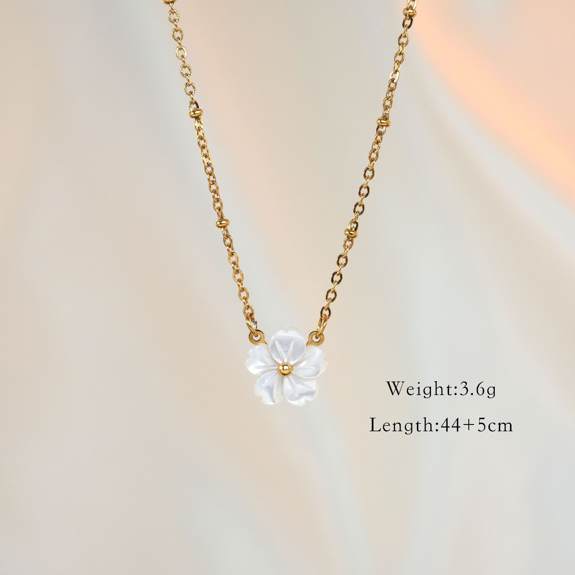 Flower Pattern 304 Stainless Steel Flower Patchwork Pendant Necklace