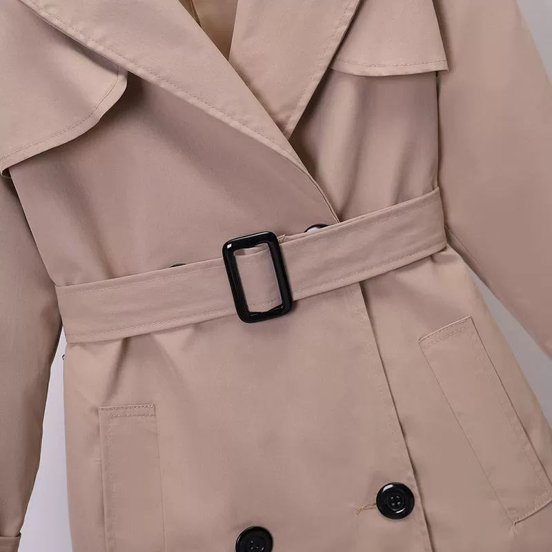 Solid autumn jacket for leisure, trench coat, plus size, Korean style
