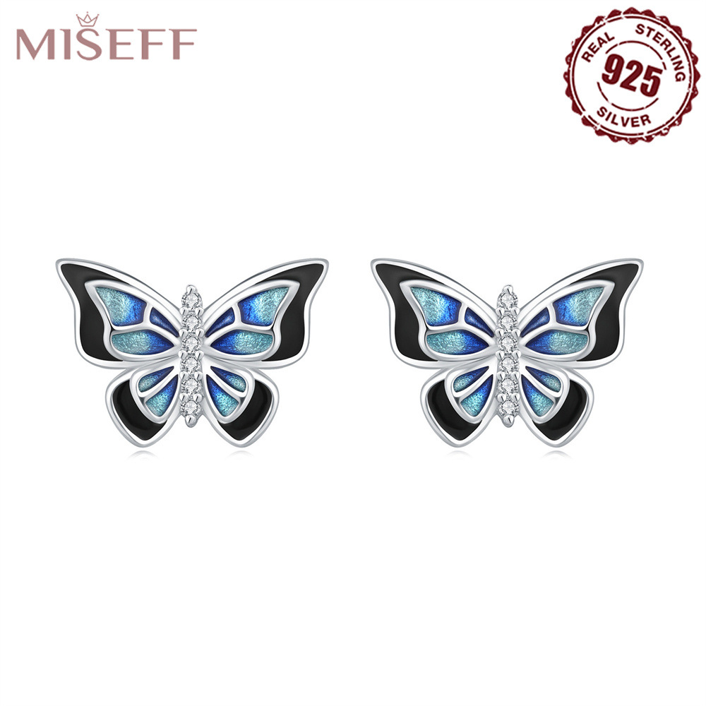 Transfronterizo al por mayor S925 plata esterlina mariposa libélula abeja pendientes pendientes joyería europea y americana joyería mujer