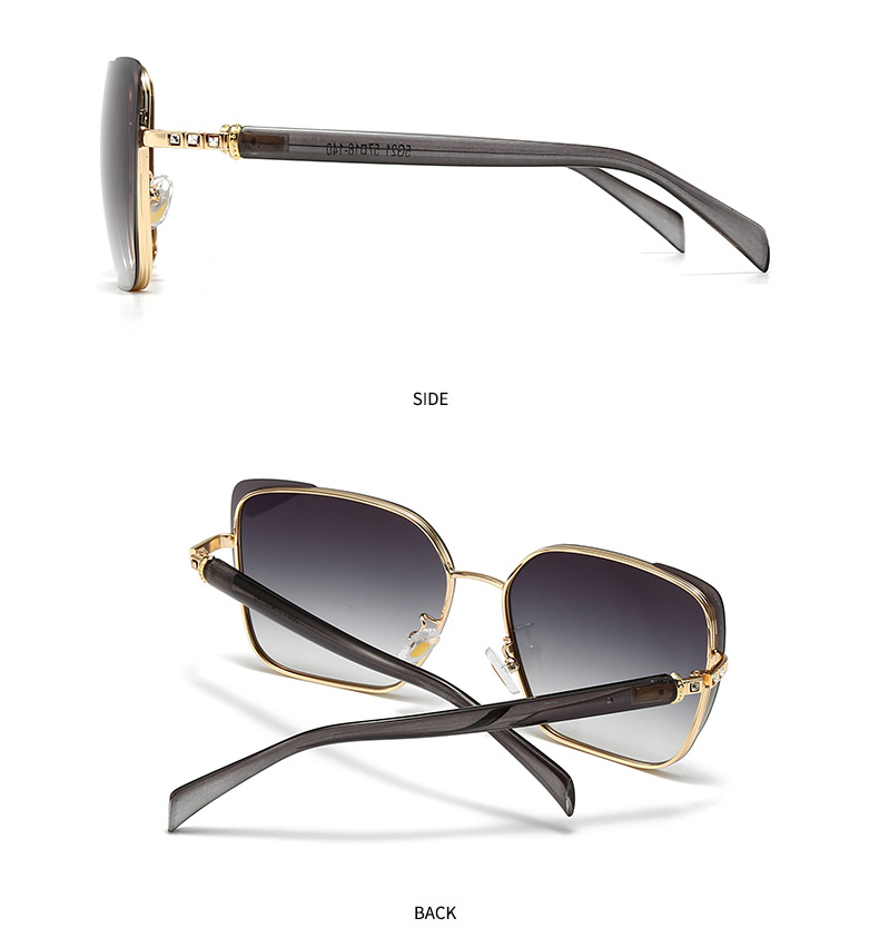 European and American Modern Retro Sunglasses High-end Women's INS Sunglasses All-match Fashionable Metal Sunglasses 5G21_voghion.com
