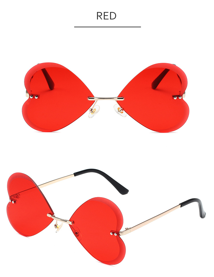 Butterfly Frameless Sunglasses Retro Trend Love Heart Personality Metal Sunglasses For Women_viptrois.com