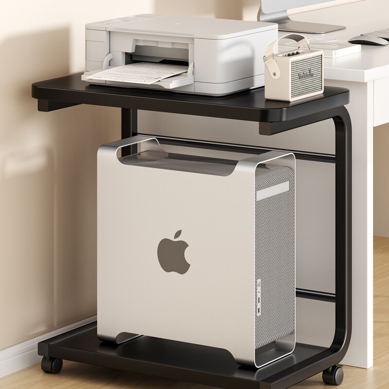 Desktop Computer Host Bracket Two-Layer Wheeled Chassis Base Rack Suspended Bracket Placement Rack Removable Trolley