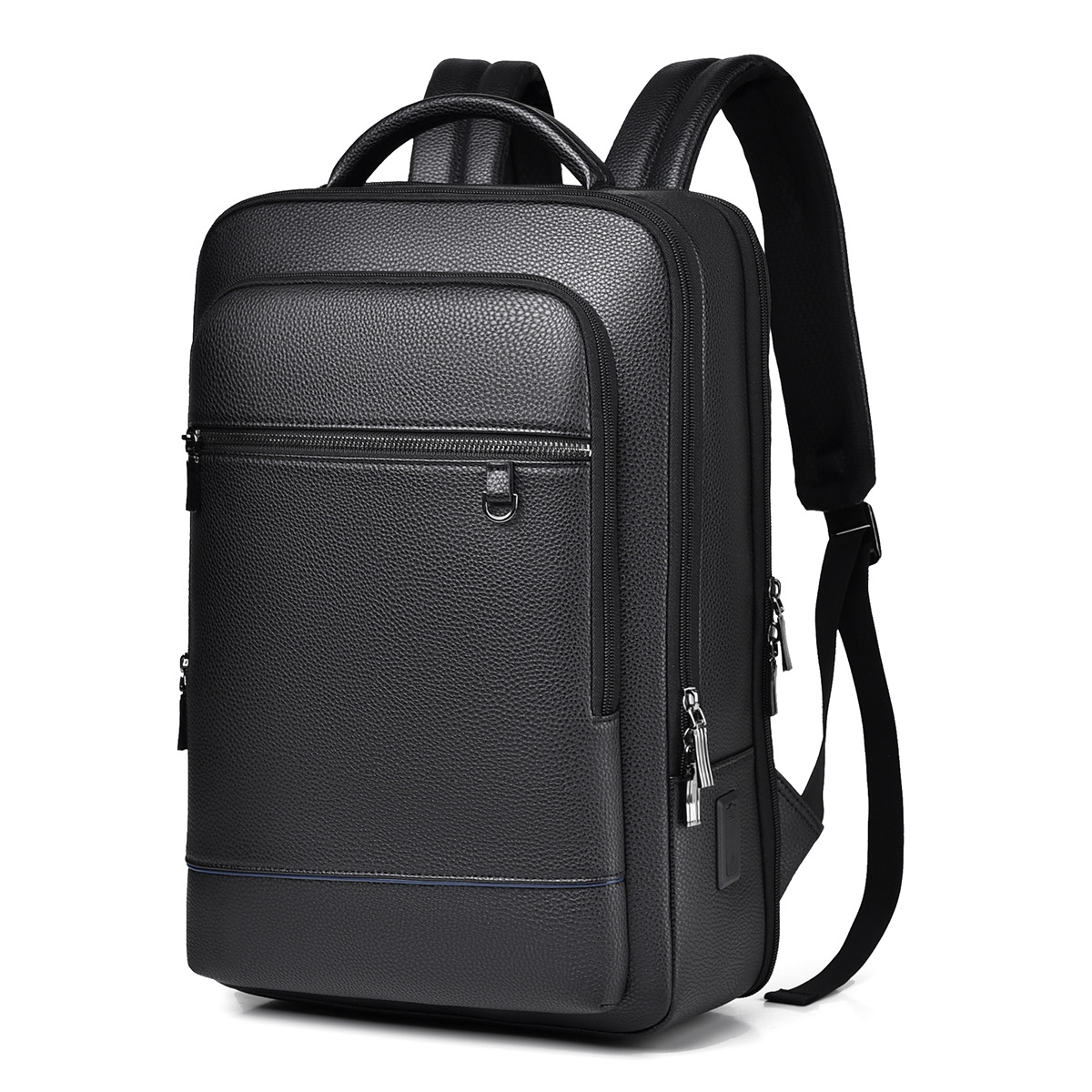 2024 New PU Men's Waterproof Laptop Backpack Business Travel Bag_voghion.com