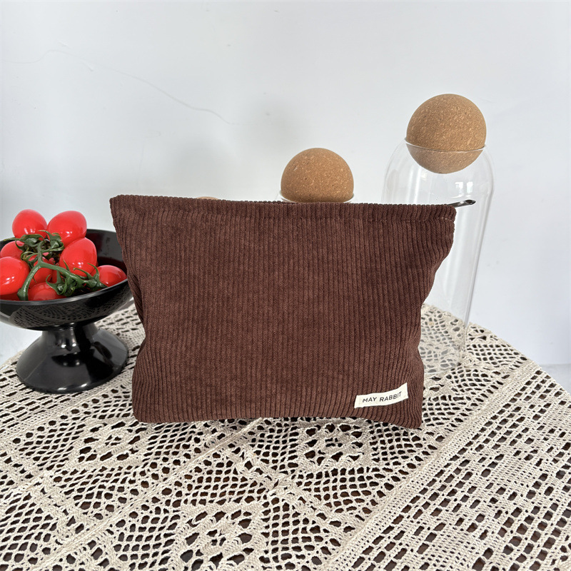 Bolsa de cosméticos de pana para exportación de comercio exterior, bolsa de maquillaje de gran capacidad, bolso de mano para teléfono móvil, moda urbana