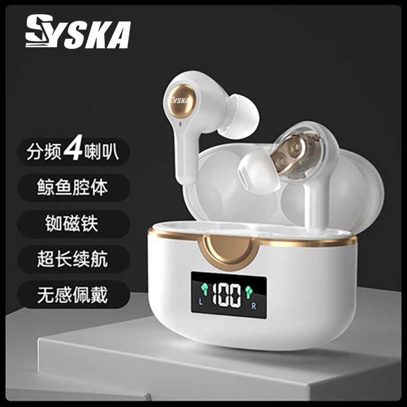 Transfronterizo caliente T22TWS auriculares Bluetooth ENC llamada reducción de ruido en la oreja de doble altavoz estéreo auriculares inalámbricos