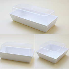 批发正长方形肉松小贝打包盒子蛋糕西点毛巾卷纸质加盖吸塑外带盒