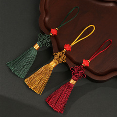 Lung Jie New Product Cinnabar Chinese Knot Bookmark Phone U Disk Pendant with Tassels, Hand-woven, Factory Direct Sales and Wholesale