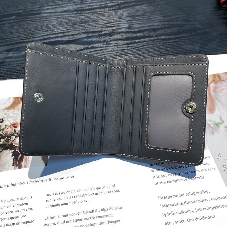 Leren kaarthouder voor dames met diamantpatroon en muntvak_voghion.com