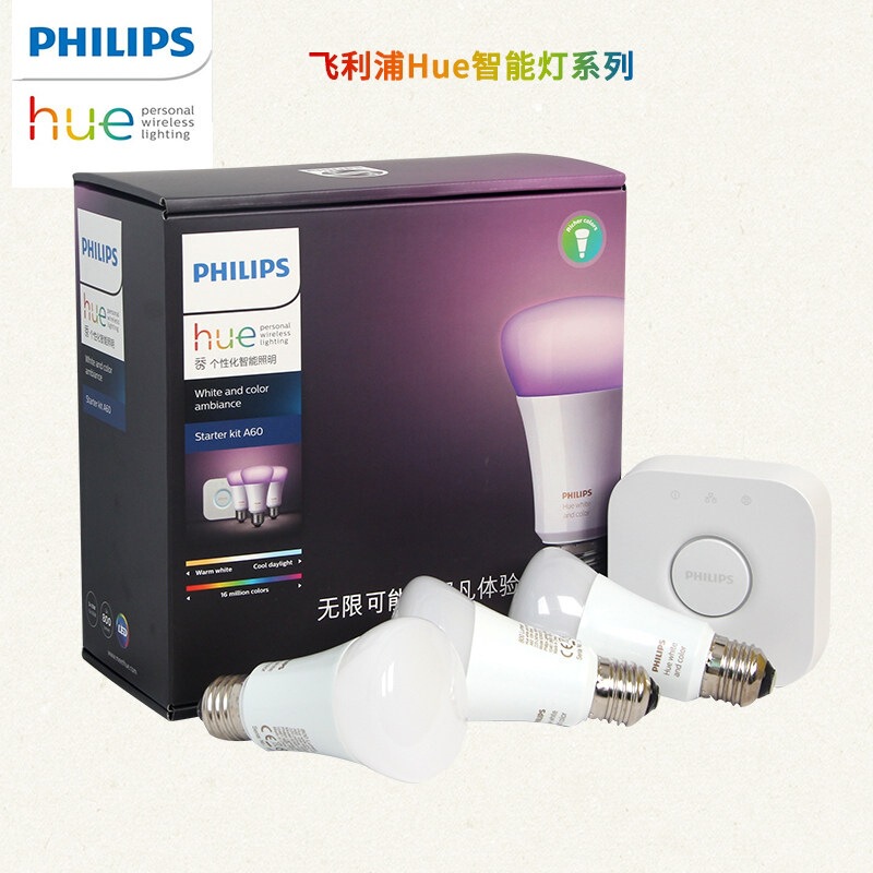 Philips Hue Mobile Phone Wireless Smart-Controlled Connected Light E27 Smart Led Light Bulb with 1600 Colors