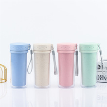 现货批发塑料水杯定 制双层塑料麦香杯开业直供赠品礼品广告杯销