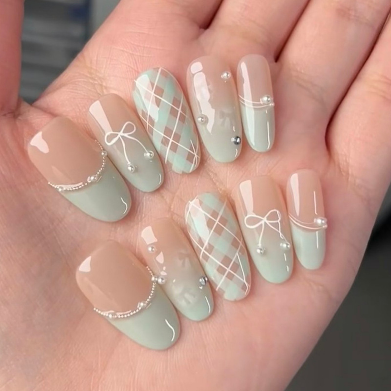 10 Pieces of Coded Handmade Wearable Nails, High-End Ins Popular Pure Lust Style Manicure Nails Wholesale Wearable Nails