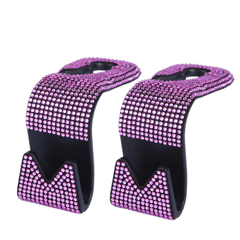 Diamante coche gancho asiento trasero gancho interior del coche multifuncional reposacabezas gancho fábrica al por mayor