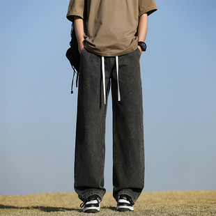 Men's Jeans Spring and Autumn Loose Versatile Casual Pants Trendy Brand Youth American Retro Washed Long Pants