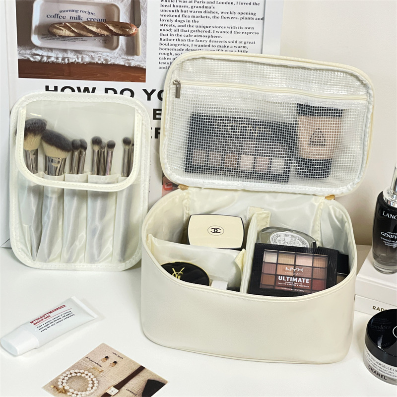 Bolsas de maquillaje lindas de gran capacidad portátiles para mujeres, bolsas de almacenamiento de cosméticos impermeables, bolsas de lavado de viaje portátiles