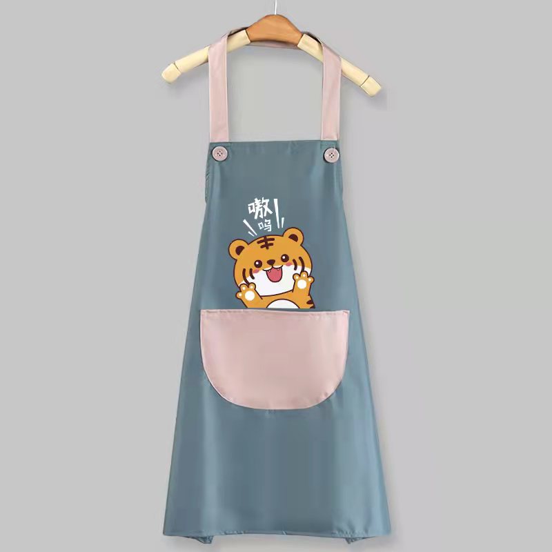 Fabricante delantal ventilador shengpai engrosada doble capa impermeable Comercio exterior coreano princesa delantal regalo personalizado publicidad delantal bolsillo de la cocina