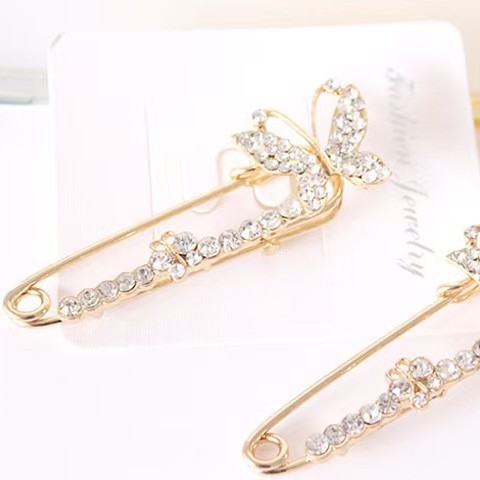 Broche mariposa de strass, joyería elegante para regalo