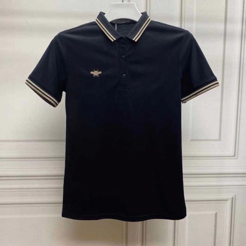 Estación europea marca de moda abeja camisa de manga corta 2022 verano hombres de fondo solapa superior camisa casual camiseta