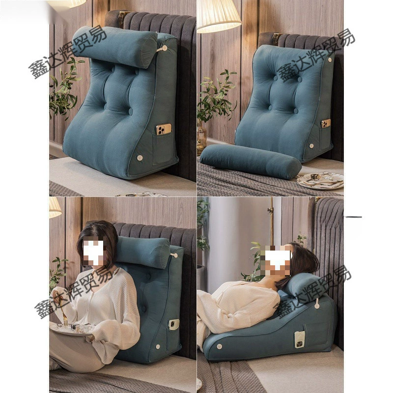 Треугольная подушка для кровати Большая подушка для спинки Мягкая сумка для защиты талии Общежитие для гостиной Диван татами подушка для пепельного цвета