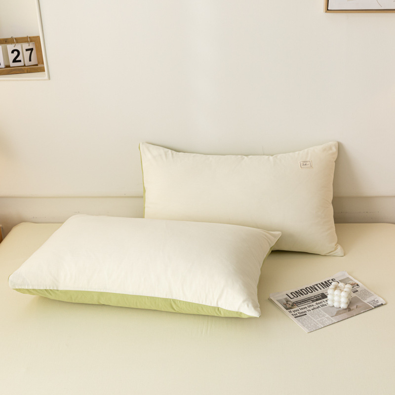 Un par de cubierta de almohada de algodón sin aire impreso 48 * 74cm cubierta de almohada de algodón casera de una sola persona cubierta de almohada interior