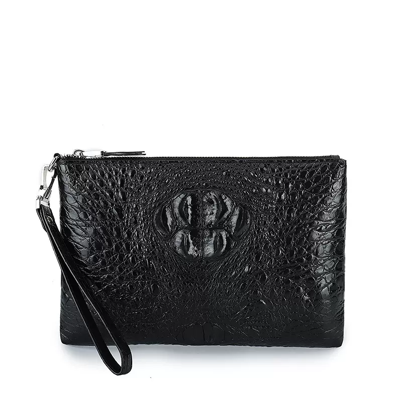 鳄鱼皮男包商务手拿包休闲手包男真皮夹包男士大容量信封手抓包