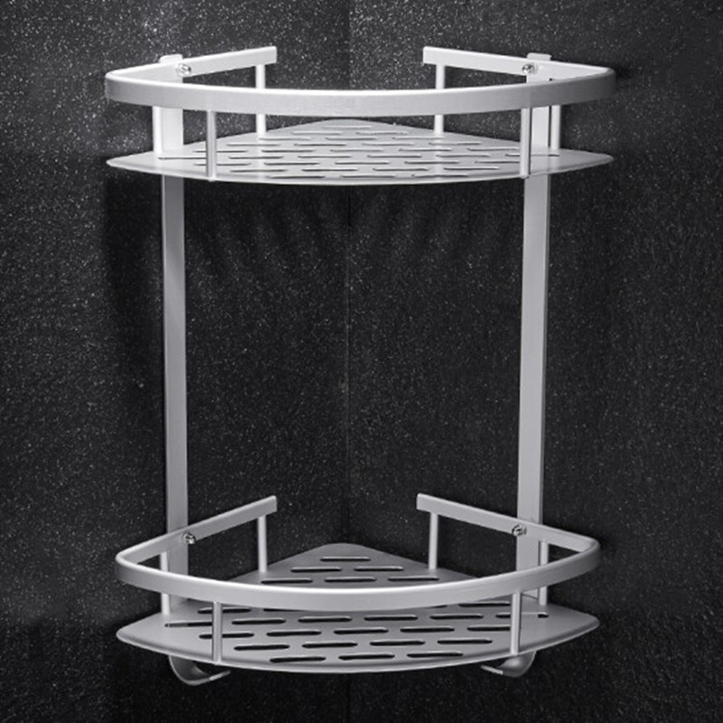 Space aluminum storage rack toilet toilet tripod bathroom storage rack wall-mounted toilet corner rack
