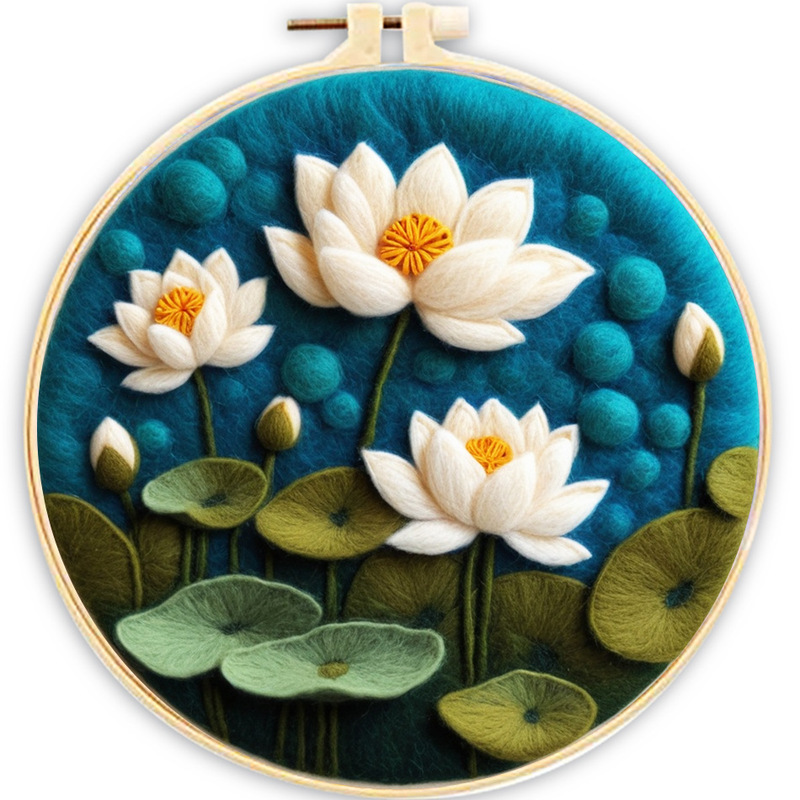 Gatyztory Needle Felting Starter Wool Felt Painting with Embroidery Frame Needle Felting Supplies for Beginners Home