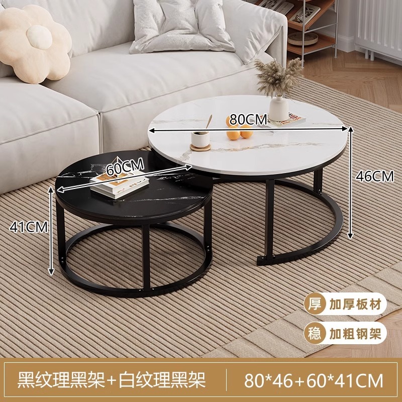 Sofá de lujo ligero sala de estar pequeña mesa de té mesa lateral moderna esquina simple hierro forjado artículos balcón mesa redonda