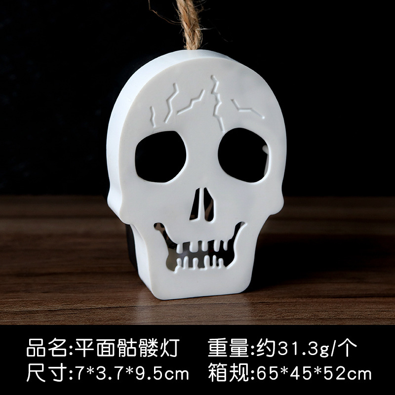 Halloween lámpara de calavera de escritorio lámpara de vela portátil lámpara de calabaza LED colorida araña atmósfera props de decoración del sitio