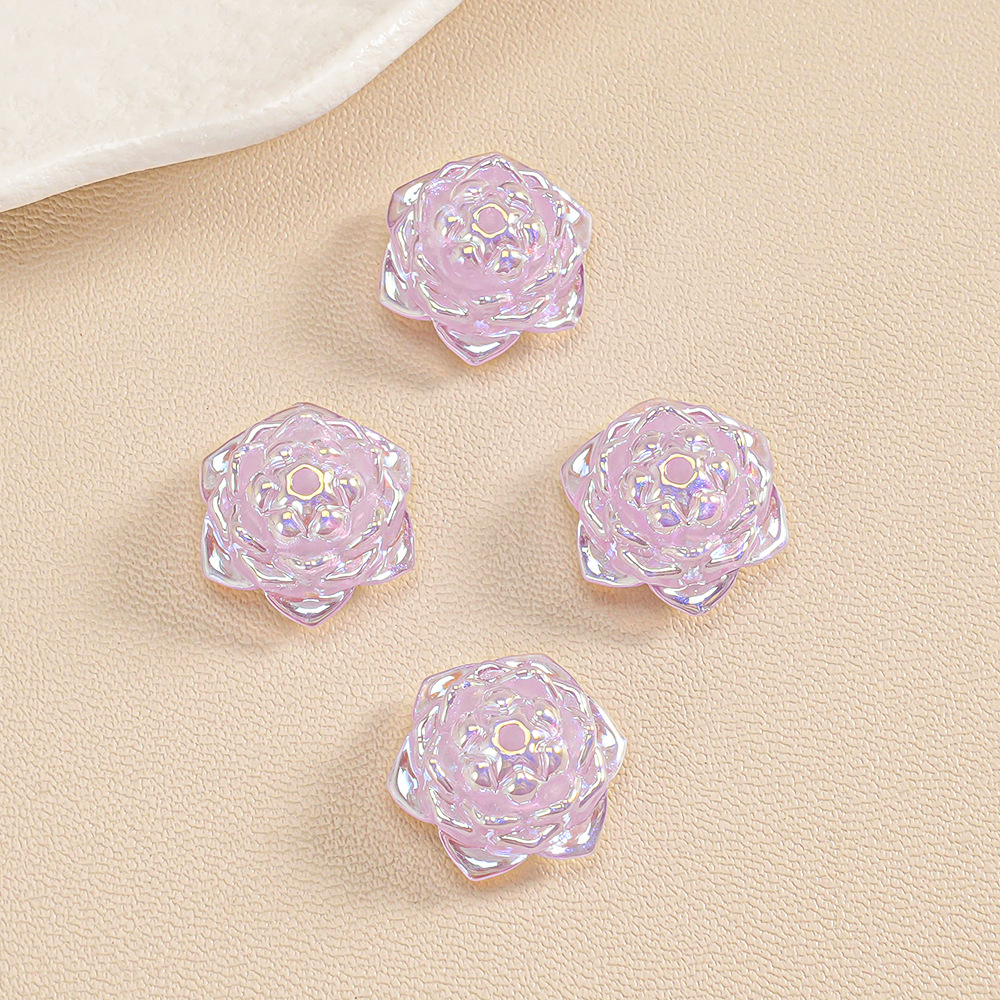 【10-20 piezas】Cuentas de Camelia y Loto 3D con Diseño de Estrella de Mar, Accesorios de Joyería, Cadena para Teléfono, Adorno Colgante para Coche