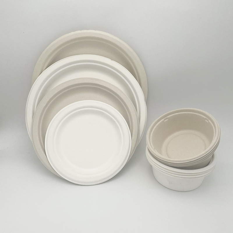 Placa de papel desechable Placa de papel Pulpa de caña de azúcar degradable Placa de cena Placa de pastel de cumpleaños Placa de pintura de bricolaje Placa de barbacoa de picnic