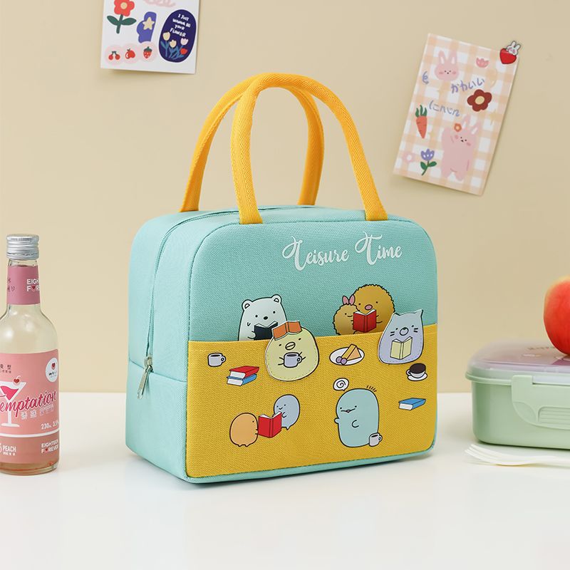 New Style Insulated Lunch Bag Fashion Heart Hand-held Lunch Bag for Work Bringing Food Box Bag Simple Ice Bag Insulated Bag