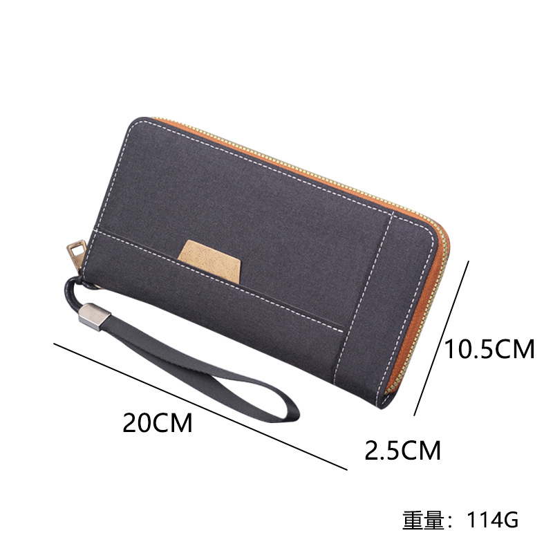Bolso de lona de hombre bolso de mano de hombre bolso de mano de jeans empalmado estilo nacional nueva pulsera bolso de teléfono móvil hombre 12 tarjetas