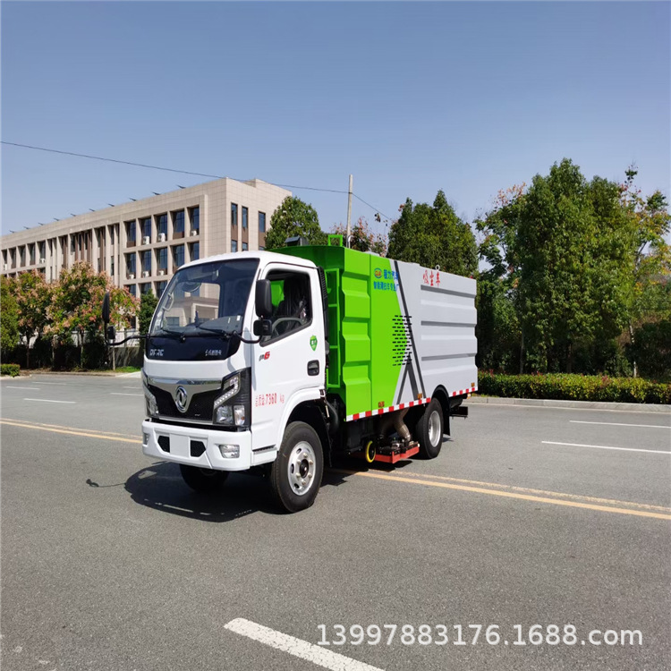 国六排放东风5立方中置真空大吸力吸尘车 水泥厂水泥灰干湿吸尘车