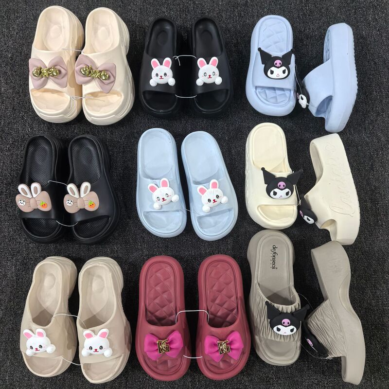 Inventory clearance slippers rubber and plastic women's shoes indoor men's lightweight beach slippers couple's drooping feeling inventory sandals