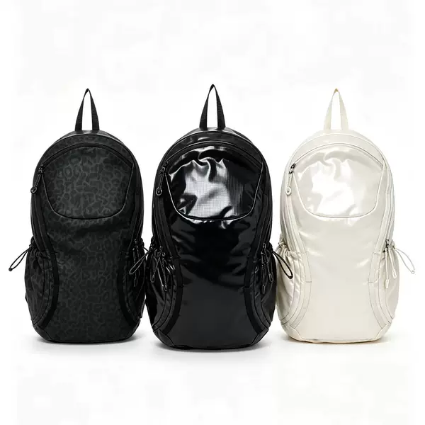 Korean-Style Lightweight Pearlescent Glossy Soft-Shell Casual Letter-Print Backpack Unisex School Bag