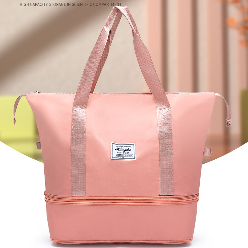 Bolsa de viaje de tres capas extendida de mayor capacidad de separación húmeda y seca bolsa de fitness estudiante de gran capacidad bolsa de equipaje se puede enviar en nombre