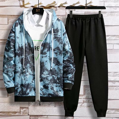 Autumn and Spring Men's Casual Long-Sleeve Fashion Quality Japanese Style Leisure Set Trendy Popular Open Jacket Sweatpants